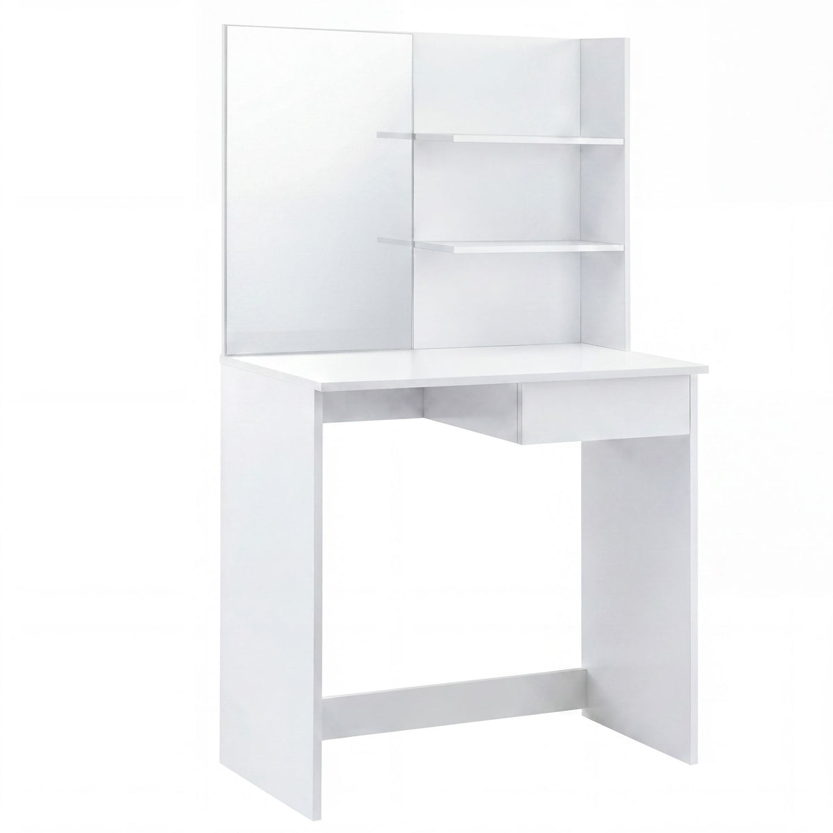 Kaptafel 75cm Wit Cosmetische Tafel Modern - Kaptafel met Spiegel en Plank