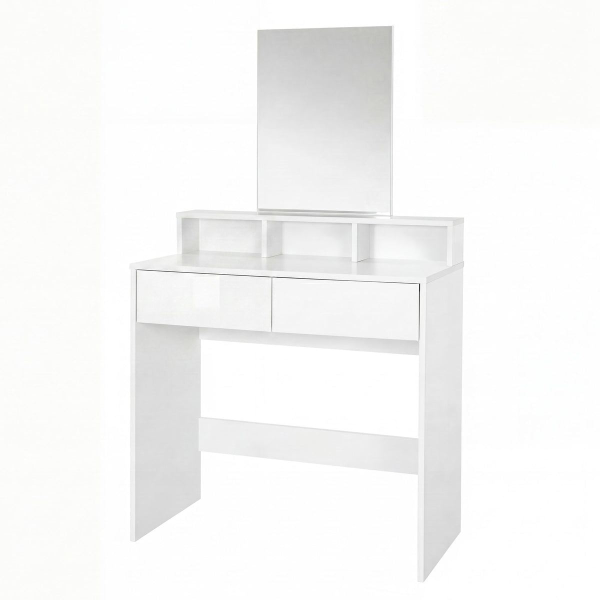 Kaptafel 80cm Wit Cosmetische Tafel Modern - Toilettafel met Spiegel en Plank
