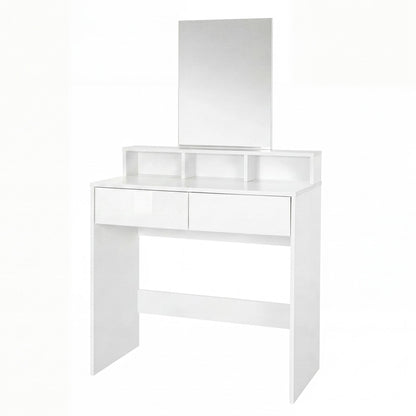 Kaptafel 80cm Wit Cosmetische Tafel Modern - Toilettafel met Spiegel en Plank