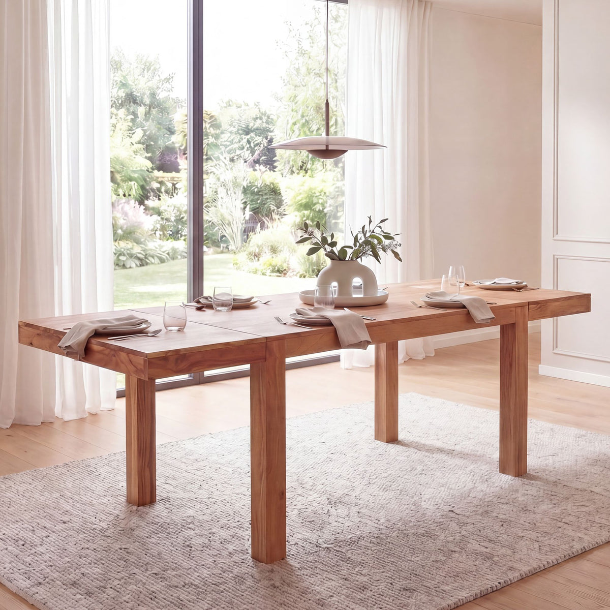 Eettafel 120 - 200 cm Acacia Massief Hout Tijdloos