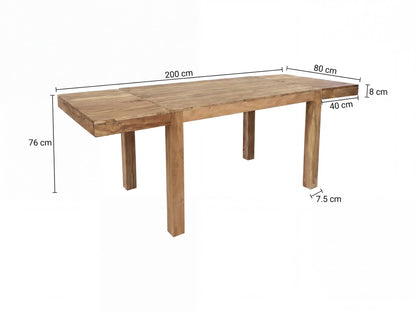 Eettafel 120 - 200 cm Acacia Massief Hout Tijdloos