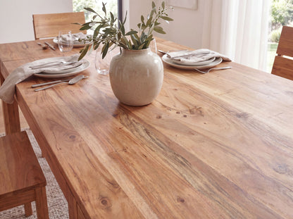 Eettafel 120 - 200 cm Acacia Massief Hout Tijdloos