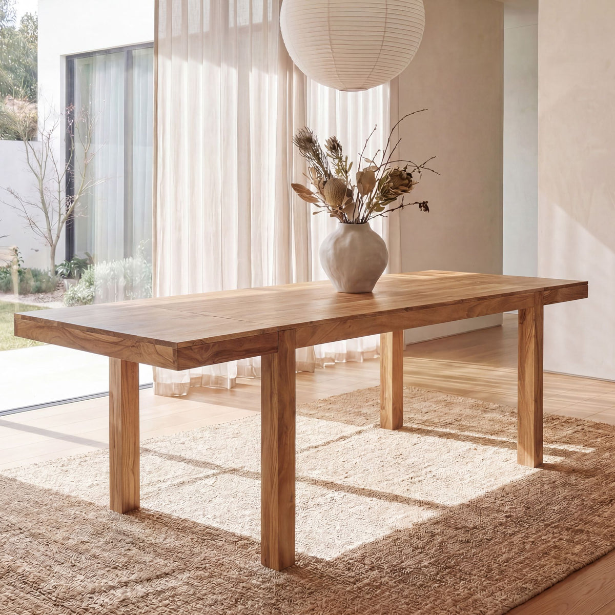 Eettafel 160 - 240 cm Acacia Massief Hout Tijdloos