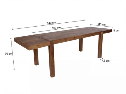 Eettafel 160 - 240 cm Acacia Massief Hout Tijdloos