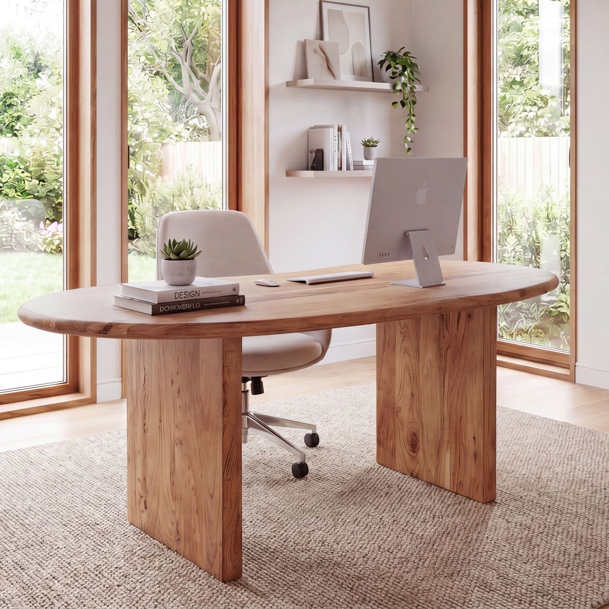 Bureau 180x90x76 cm Acacia Massief Hout Computertafel Retro