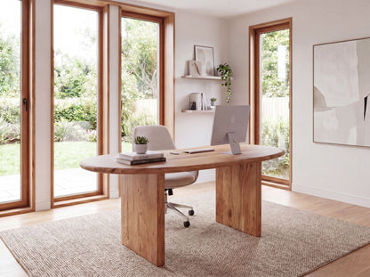 Bureau 180x90x76 cm Acacia Massief Hout Computertafel Retro
