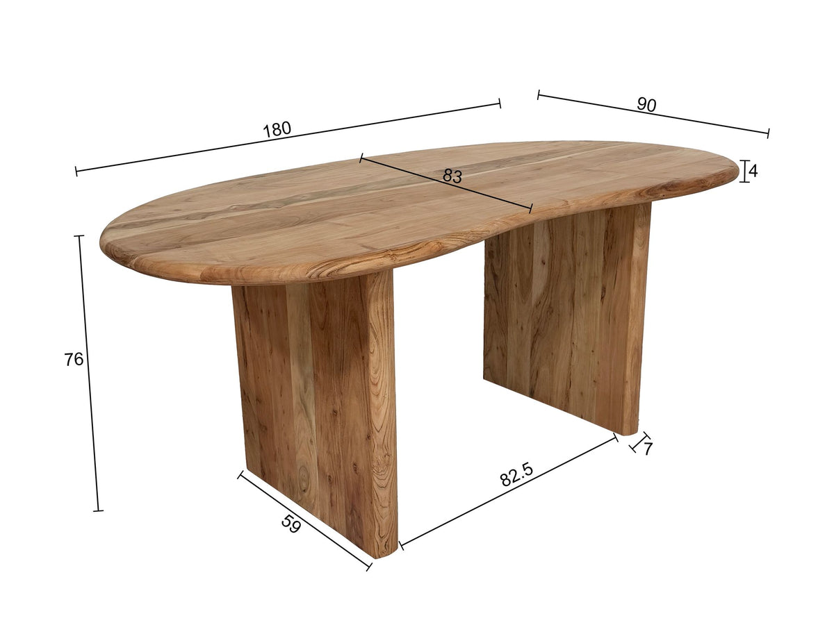 Bureau 180x90x76 cm Acacia Massief Hout Computertafel Retro