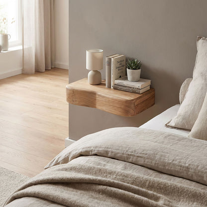 Zwevende Nachtconsole Acacia Massief Hout 40cm - Wandnachtkastje