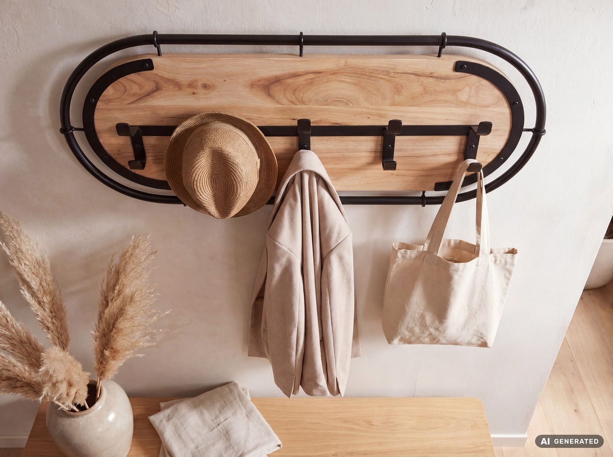 Wandgarderobe Acacia Massief Hout 80cm