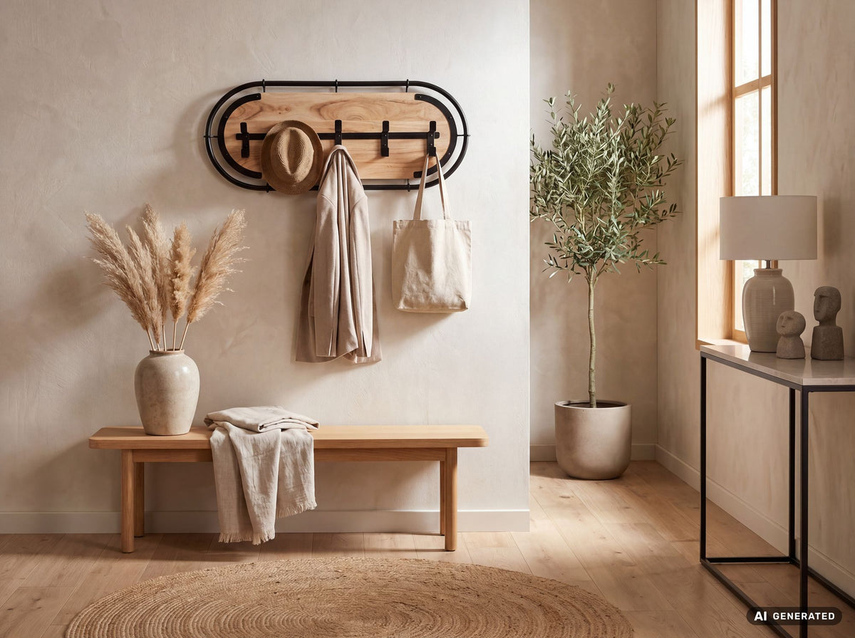 Wandgarderobe Acacia Massief Hout 100cm