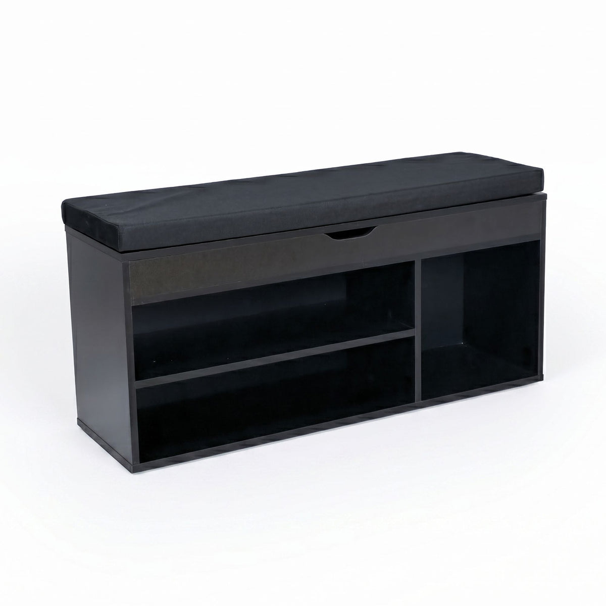 Schoenbank met zitvlak Garderobebank 104x51x32 cm Stof Zwart