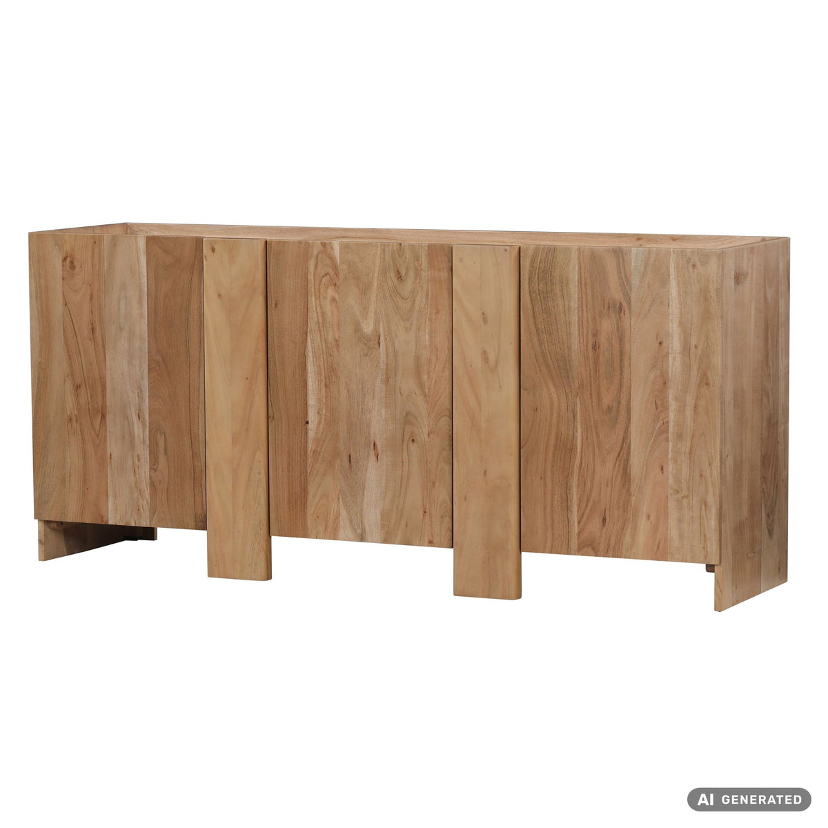 Dressoir Acacia Massief Hout 165cm - Dressoir met 3 Deuren