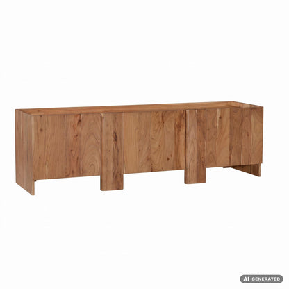 Sideboard Acacia Massief Hout 165cm - Laag Dressoir met 3 Deuren