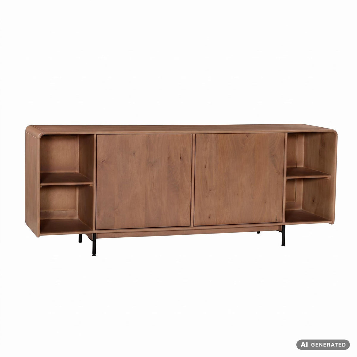 Sideboard Mango Massiefhout 180cm - Dressoir met 2 deuren en rek