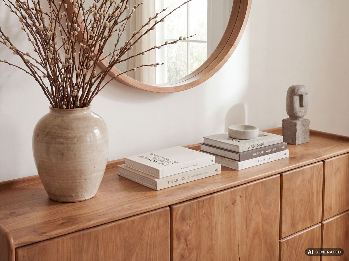 Sideboard Mango Massiefhout 160cm - Dressoir met 3 deuren