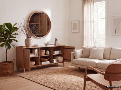 Sideboard Mango Massiefhout 160cm - Dressoir met 3 deuren