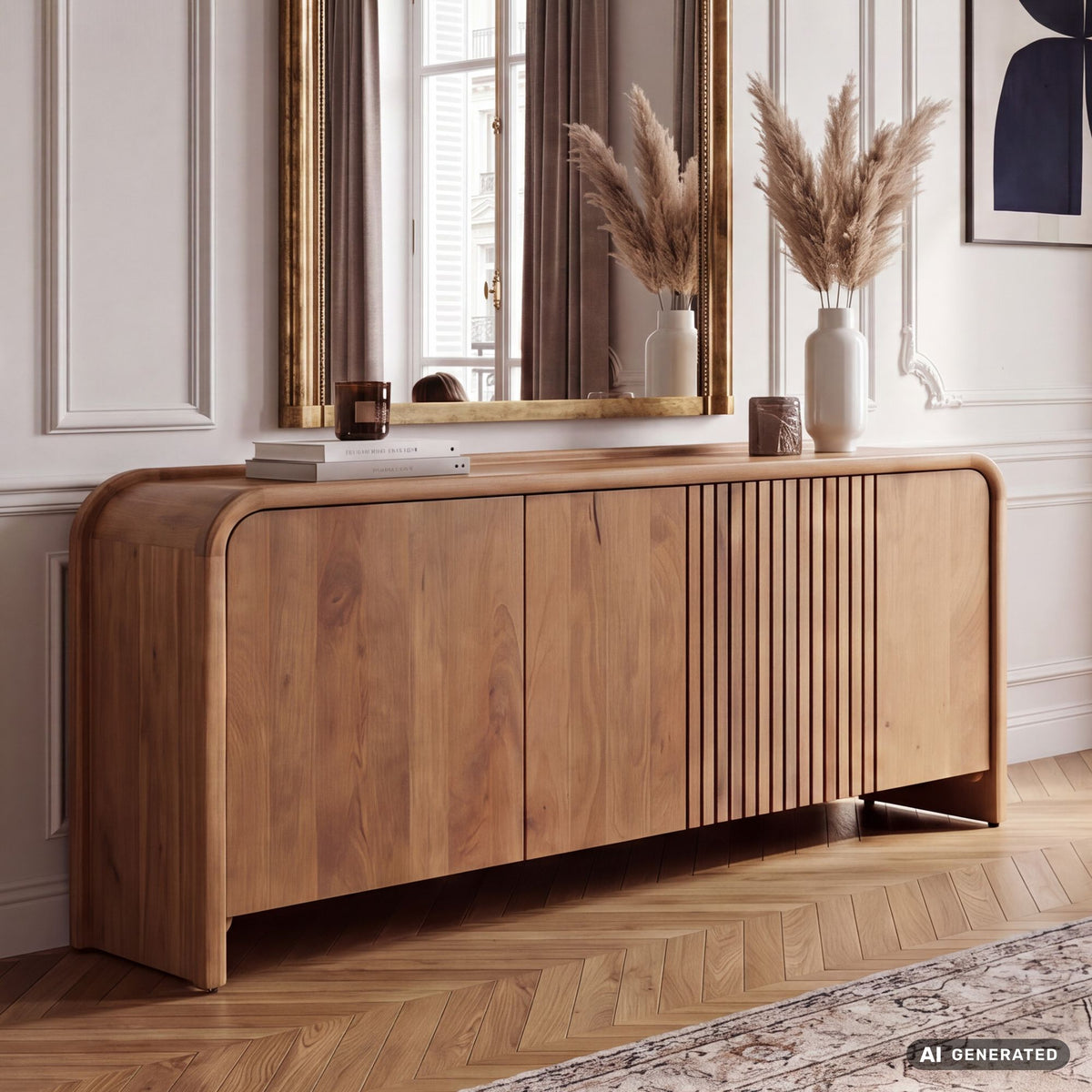 Sideboard Massief Mangohout 160cm - Dressoir met 3 Deuren