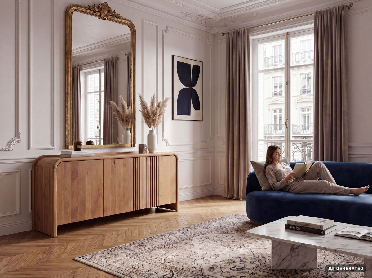 Sideboard Massief Mangohout 160cm - Dressoir met 3 Deuren