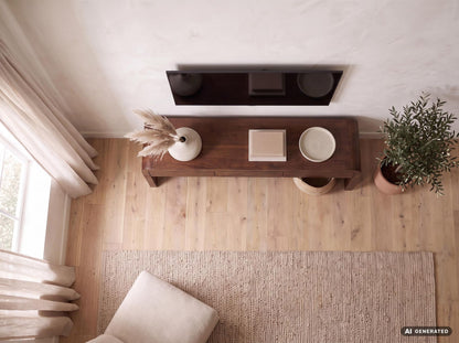 Lowboard 160cm TV-meubel Mango Massiefhout Rechthoekig met 3 Lades - Design TV-kast