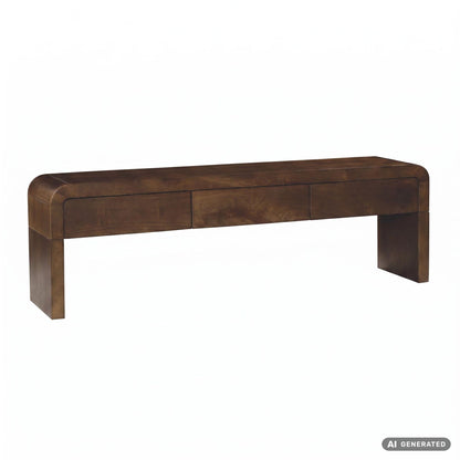 Lowboard 160cm TV-meubel Mango Massiefhout Rechthoekig met 3 Lades - Design TV-kast