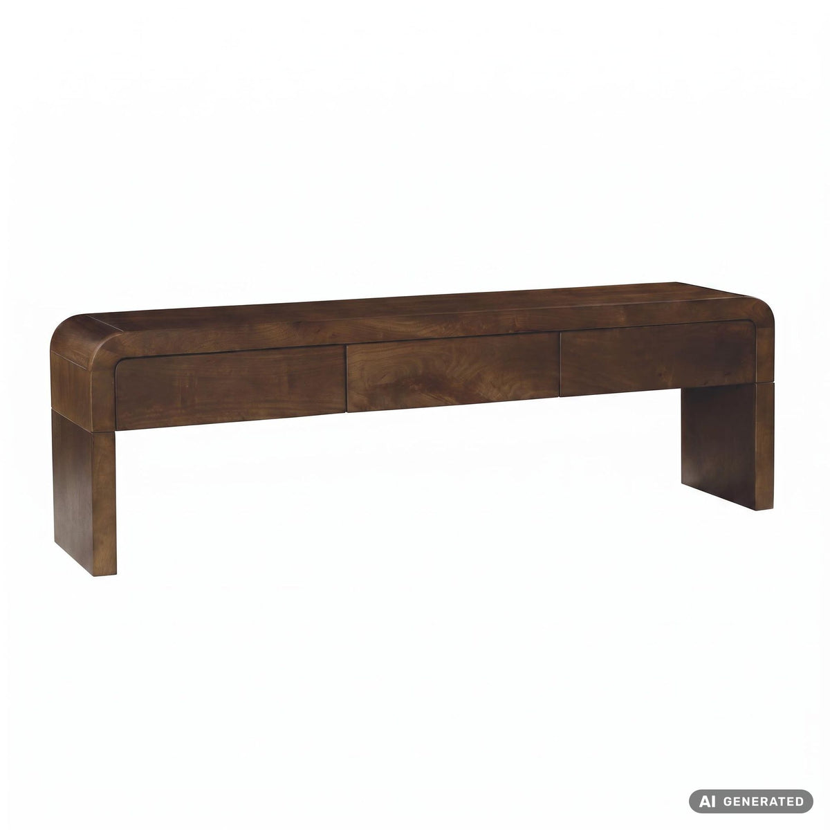 Lowboard 160cm TV-meubel Mango Massiefhout Rechthoekig met 3 Lades - Design TV-kast