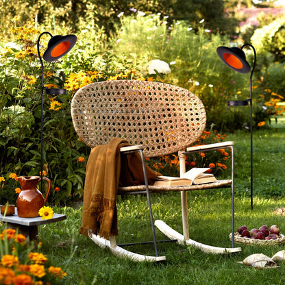 LED Solar Lamp "Bowler" met een spies voor de tuin en terras gemaakt van metaal en plastic in het zwart, met stevig gebouwd -in LED's, zonnelamp voor de tuin 86 cm hoog