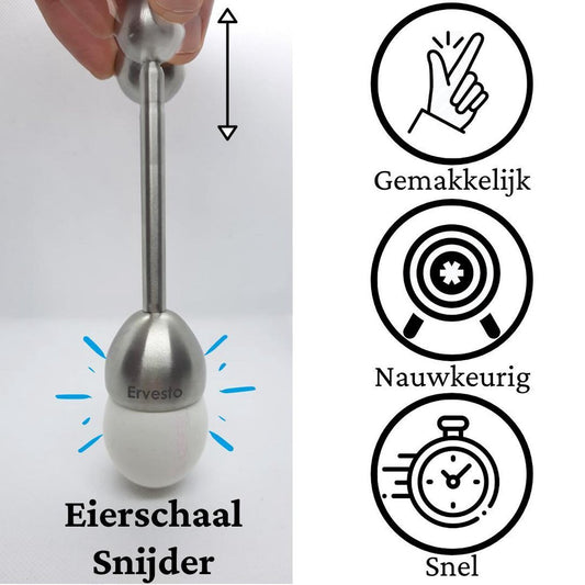 Eierschaal snijder- Rvs- Na eierkoker- Eieren - Brunch product - Cadeau - Geschenkset - Kerstcadeau