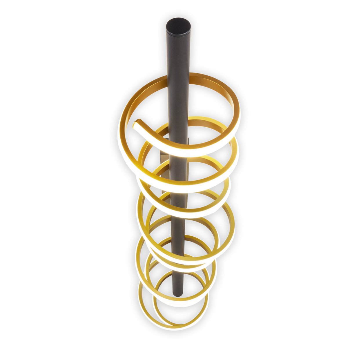 LED -plafondlicht "Belleza", moderne metalen plafondlamp en plastic in zwart, goud en wit, met stevig gebouwd -in LED's, 100 cm lang. De ideale verlichting voor woonkamer, eetkamer of kantoor.