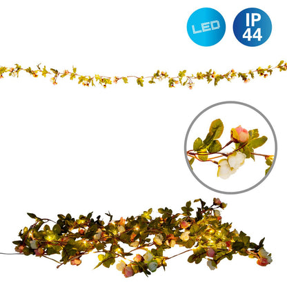 LED -lichte keten "Röschen", voor buiten, lichte keten - plastic, kleurrijk, met geïntegreerde LED