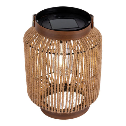 LED zonnelamp "Korbiniaanse" decoratie voor het buitengebied gemaakt van metaal, plastic en snoer in de natuur, met stevig ingebouwde LED's.