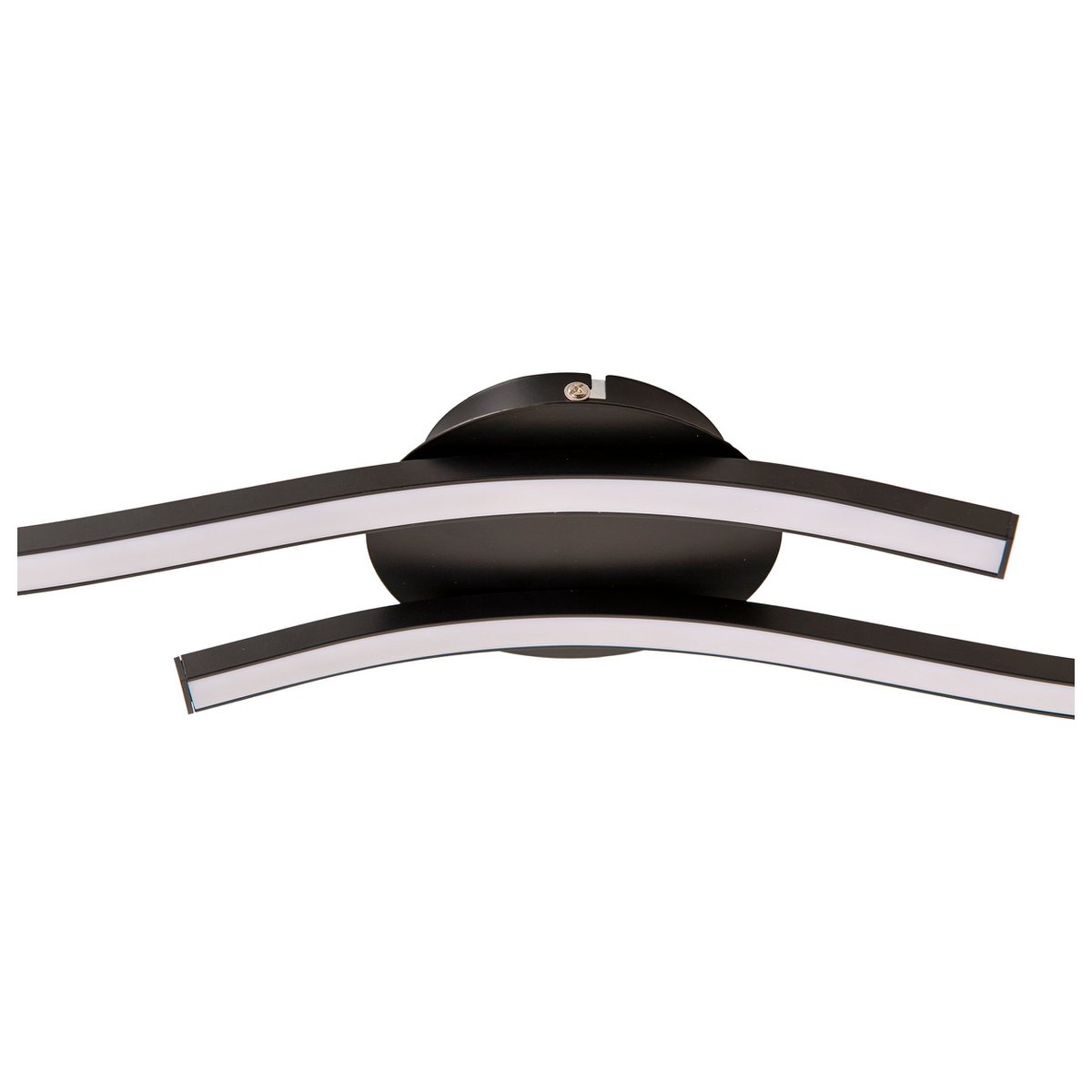 LED-wand/plafondlamp "Onda", plafondlamp gemaakt van metaal en plastic in zwart, met stevig ingebouwde LED's, verlichting voor woonkamer, eetkamer of kantoor 65 cm lang