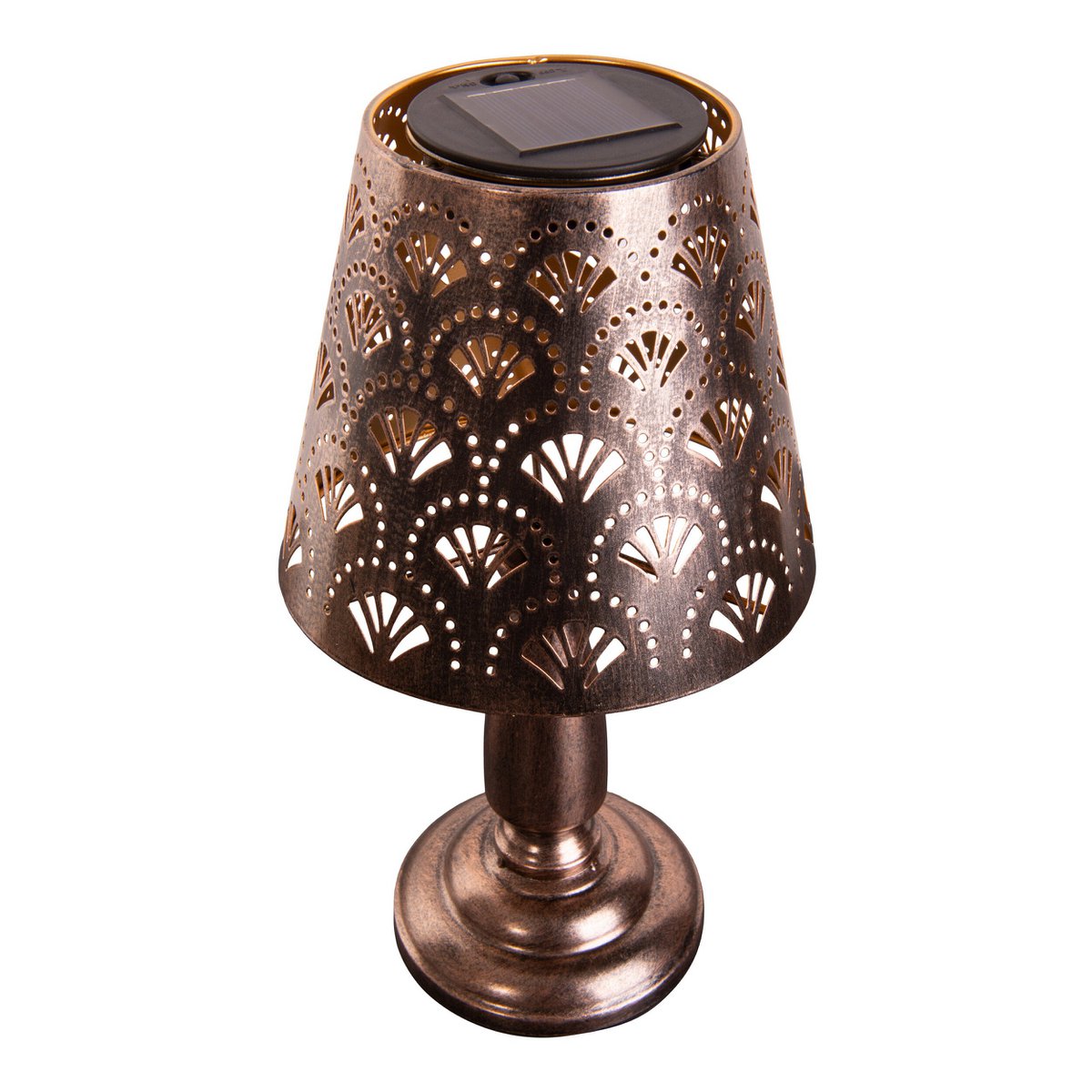 LED -zonnetafels "Elsa" - metalen tafellamp buiten in Altmessing, met geïntegreerde LED's