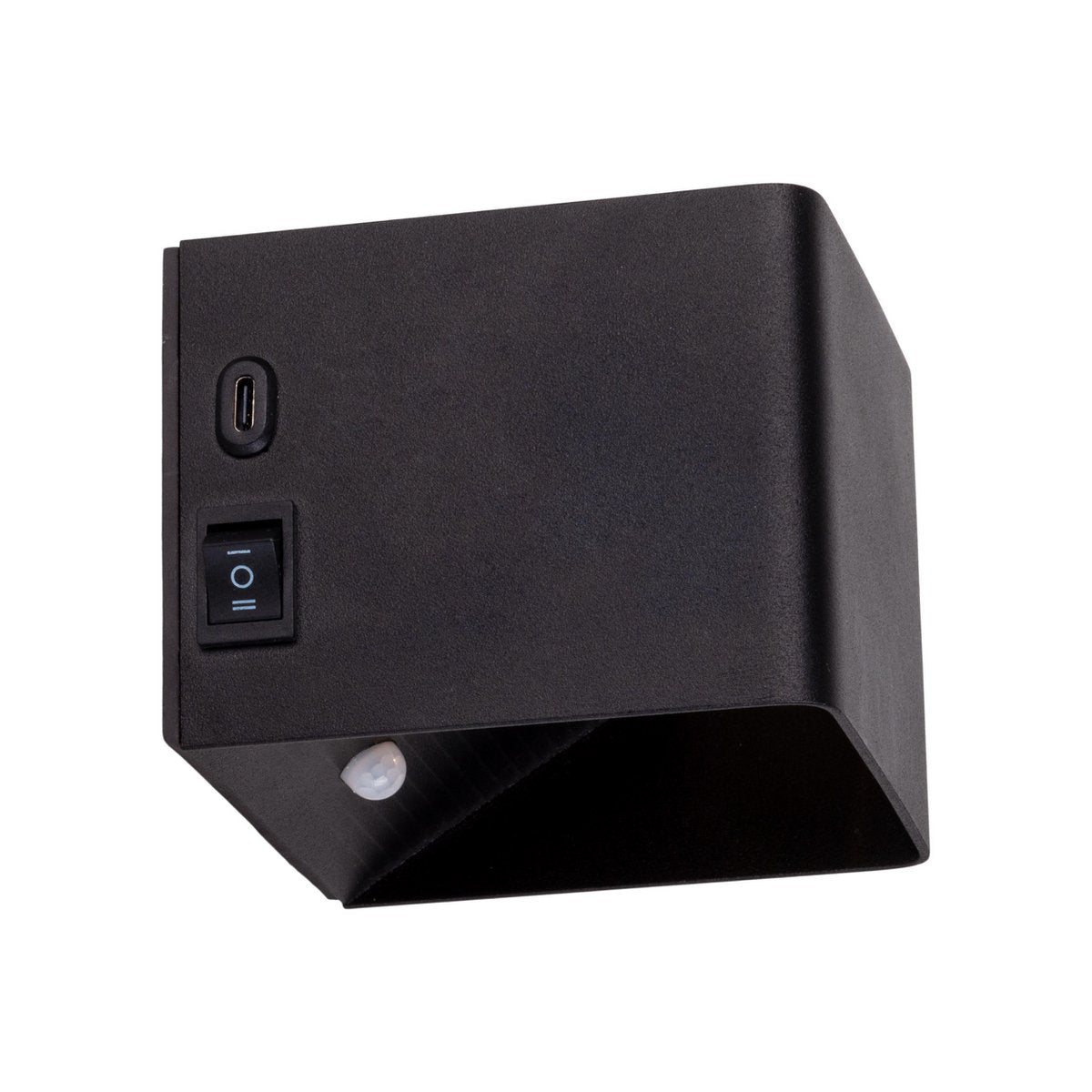 Cordy-wall licht "kubus" magnetisch, ca. 10 x 10 cm, gemaakt van black metal, met bewegingssensor