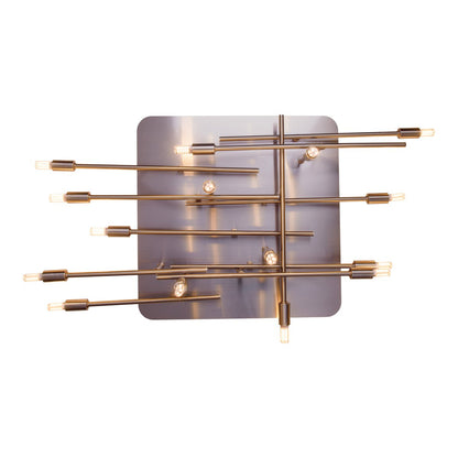 LED -plafondlamp "Ancona" met achtergrondverlichting gemaakt van metaal in roestvrijstalen optiek, G9 -versies, lamp voor woonkamer, eetkamer, gang en kantoor, ca. 71 x 70 cm