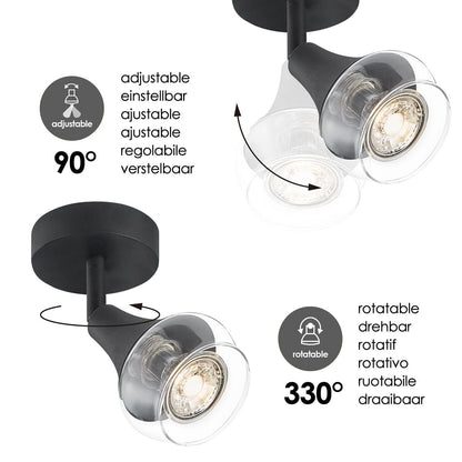 Home Sweet Home LED Wandspot Vaya - incl. dimbare LED lamp - Zwart