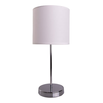 Tafellamp "New York", klassieke metalen tafellamp met tekstbladen in wit, met E27 -aansluiting, 38,5 cm hoog, perfect voor woonkamer, eetkamer, gang en kantoor