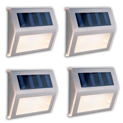 4 Set LED LED Solar Outer Light, voor buiten, wandlamp-metaal en plastic in stalen blank, met geïntegreerde LED