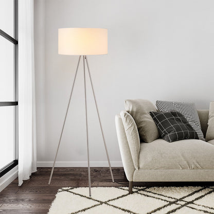 Home Sweet Home Moderne Vloerlamp - Staande Lamp - Wit met Lampenkap