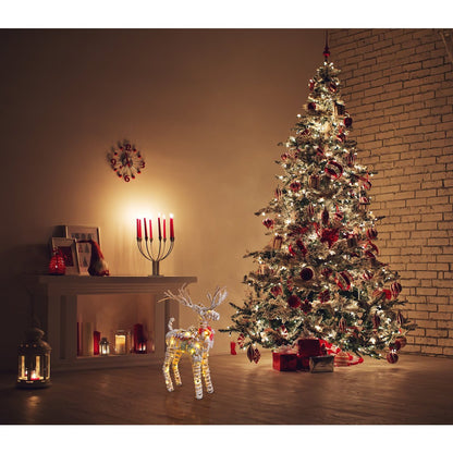 LED kerstdecoraties "rendier" gemaakt van weerbestendig plastic in de natuur, met stevig ingebouwde LED's