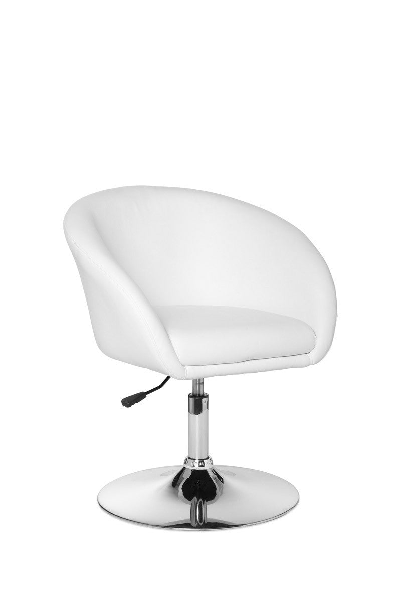 design relax fauteuil SPM2.158 lounge fauteuil kunstleer cocktail fauteuil wit | Draaifauteuil | Eetkamerstoel 120 kg | Club fauteuil lederlook | Bureaustoel Modern | Lounge stoel wachtkamer stoel