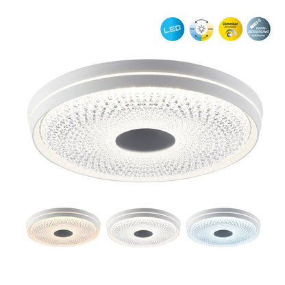 LED -plafondlicht "Boise" Ø 51 cm met veel functies, gemaakt van metaal en plastic, wit, met geïntegreerde LED's, verlichting voor woonkamers of kantoor