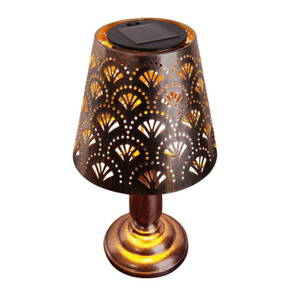 LED -zonnetafels "Elsa" - metalen tafellamp buiten in Altmessing, met geïntegreerde LED's