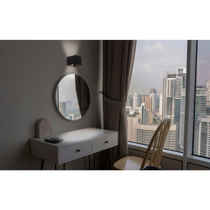 Cordy-wall licht "kubus" magnetisch, ca. 10 x 10 cm, gemaakt van black metal, met bewegingssensor