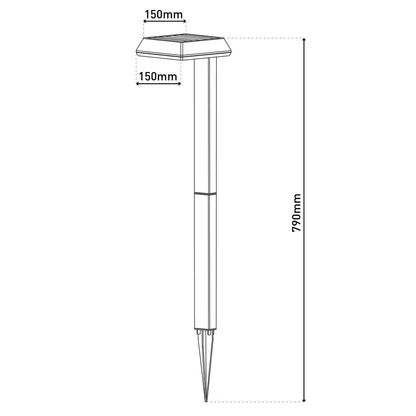 Zonne -decoratief spit "Sigi", 79 cm hoog, plastic, zwart, geïntegreerde LED's, warm wit