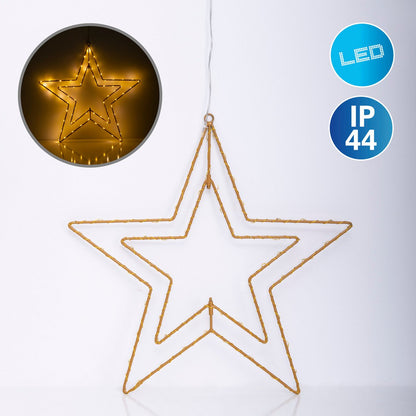 LED Outdoor Christmas Lamp "Stern" Ø 40 cm kerstdecoraties gemaakt van metaal in goud met stevig geïnstalleerde LED's