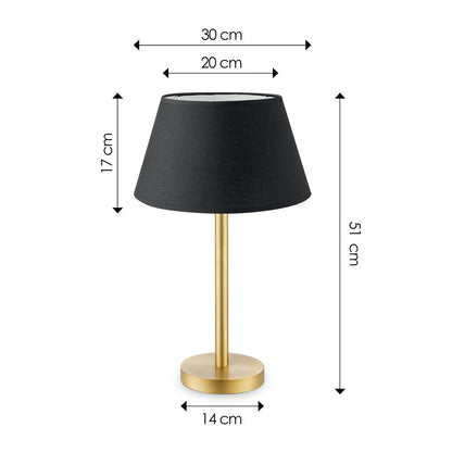 Home Sweet Home Tafellamp Largo - E27 Messing zwart 30cm