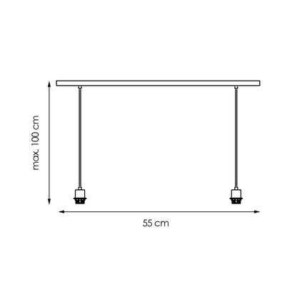 Home Sweet Home verlichtingspendel Beam 2S 55/9.5/70-112.5cm - Messing