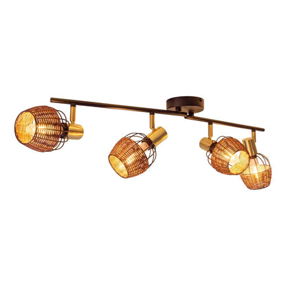 4 plafondlamp "Corbis", metalen plek in zwart en goud, met E14 -aansluiting, voor eetkamer, woonkamer, gang of kantoor, plafondlamp, 78 cm lang