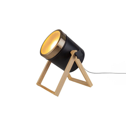 Tafellamp "Tim" gemaakt van zwart metaal en verzadigd plastic, met E27 -aansluiting, tafellamp voor binnen, 28 cm hoog