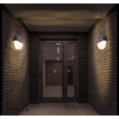 LED -wandlamp "Sobrio", gemaakt van metaal en plastic in antraciet, met geïntegreerde LED